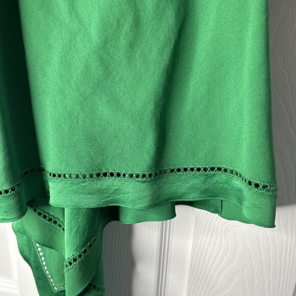 Rachel Zoe Portland Emerald Green Asymmetrical Ruffle Top Women's Size 2 - Picture 5 of 10